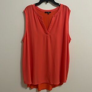 Papermoon women’s tank top blouse shirt plus size 2X solid orange casual classic